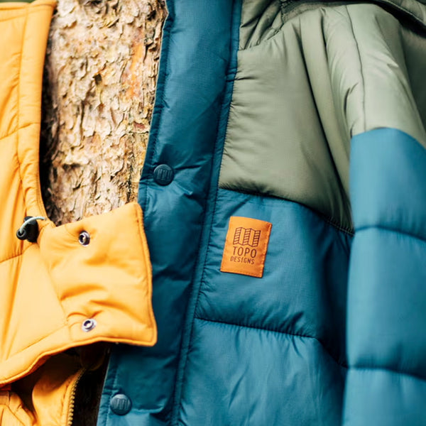 DOUDOUNE A CAPUCHE "RETRO RIDGE PUFFER" - POND BLUE/BEETLE